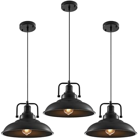 SESIMENT Black Pendant Light fixtures 12.5 inches 3 Packs Cover