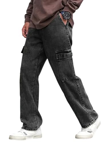 Image of Men's Loose Fit Denim Jeans | Mid Rise Straight Baggy Fit | Stretchable Casual Streetwear Jeans for Men