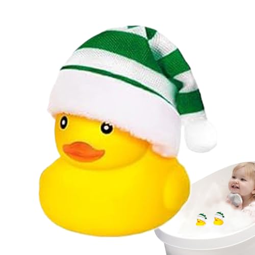 Woalopted Weihnachtsquietsche Ente, Gummienten Mit Weihnachtsmütze, Schwimmende Quietsche-Enten In...