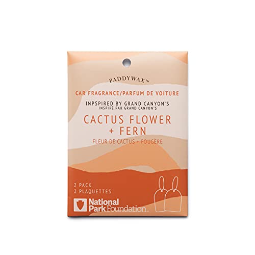 Image of Paddywax National Parks Collection Hanging Car Air Freshener, Car Accessories, 2 Pack, Grand Canyon (Cactus Flower + Fern)