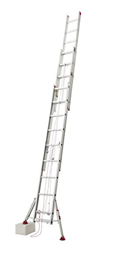 長谷川工業 脚部伸縮式スタビライザー付3連はしご LSS3-1.0-90 シルバー