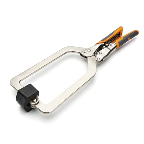 Image of BORA Auto Adjust 6 inch Locking Vise Grip Clamp with Swivel Pads - Heavy Duty Multi Purpose Welding Clamps with Comfortable Grips Perfect C Clamp for Woodworking, Welding, and Metalworking