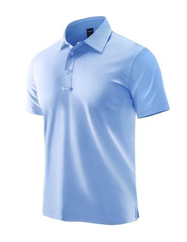 MIER Polo Shirts for Men Short Sleeve Dry Fit Performance Golf Tennis Active Collared Shirts, UPF 50+ Sun Protection