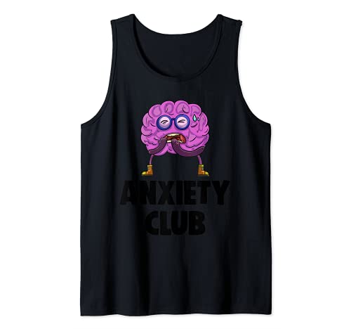 Anxiety Club Tee Shirts Funny Saying Tees Men Anxiety Free Tank Top