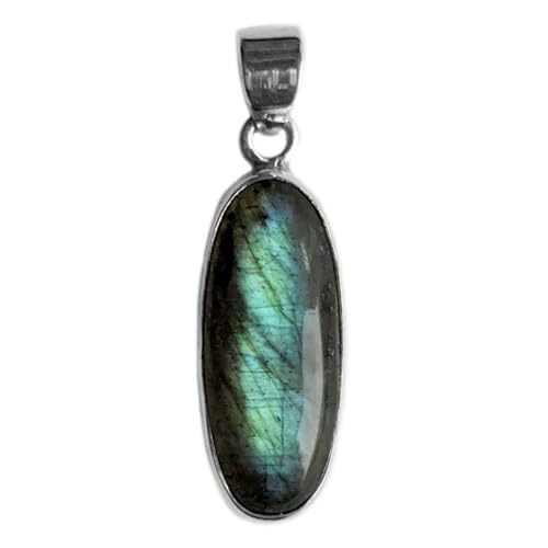 Pendentif labradorite argent 925 fait main avec éclat mystique