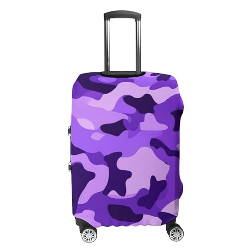 Purple Camouflage Travel Luggage Cover Suitcase Protector Baggage Covers for Men Women L4