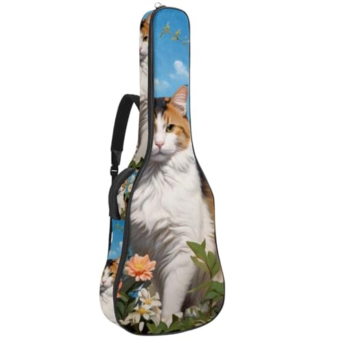 Sac pour guitare étanche à motif chat, idéal pour les cours de musique à vélo