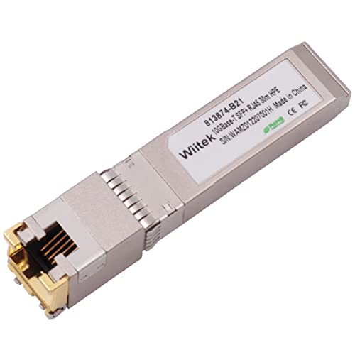 Wiitek 10G SFP+ to RJ45 Copper Modules, 1.25G/2.5G/5G/10GBase-T Ethernet to SFP+ Transceiver Compatible for HPE Blade System 813874-B21 HPE ProCurve & HPE Aruba(Cat 6a/7 or Better, 30-Meter)