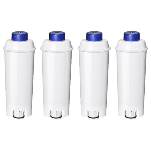 Mutital Coffee Machine Fitler, Delonghi Filter Replacement for DeLonghi DLSC002, Delonghi Magnifica Evo, Dinamica Plus, ESAM, ETAM, BCO, EC. Activated Carbon Water Filter Cartridges Softener (4 Pcs)