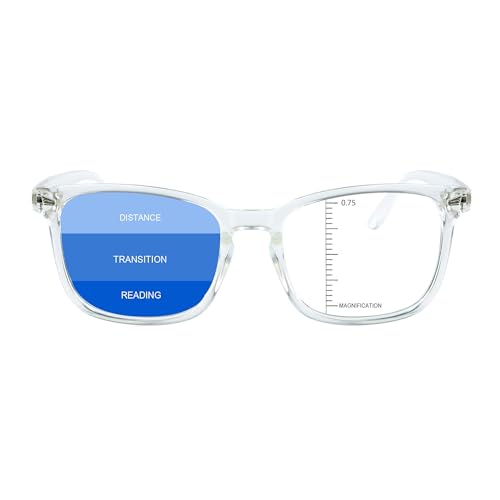 Image of Vintage Square Progressive Multifocal Presbyopic Glasses, Anti-Blue Light Glasses for Men Women Readers (+0.75 /+3.25 Magnification)