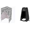 Impact 4x4 Pop up Changing Dressing Room, Black and White + Pop Up Pod - Privacy Shower Tent, Dressing Room, or Portable Toilet Stall with Carry Bag for Camping, Beach, or Tailgate by Wakeman Outdoors Black