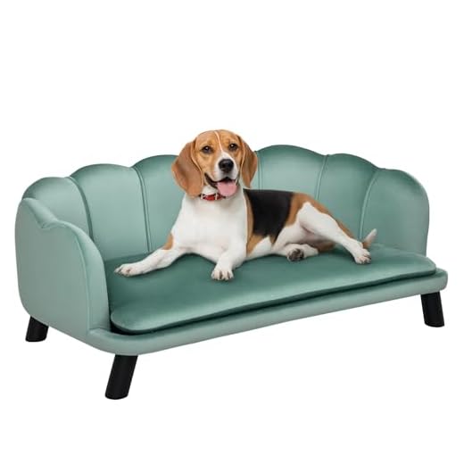 Farm-Land Hundedecke Pro Thermo in braun oder schwarz Hundebett 3 Pawhut Hundesofa mit Rückenlehne Haustiersofa mit Holzbeinen Hundebett Weichem Bezug, Katzensofa Grün 98,5x60,5x35,5 cm