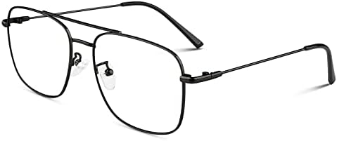 LINVO Glasses Without Prescription for Men Women Classic Metal Frame Glasses Frame Vintage Aviator Glasses Fake Glasses
