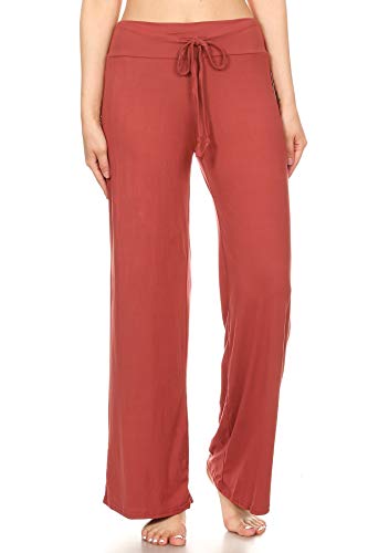 Image of Leggings Depot Women's Wide Leg Drawstring Pajama Pants for Lounge, Sleep