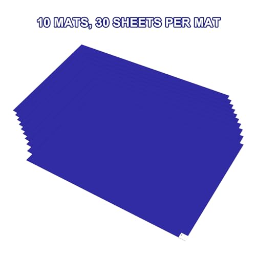 Image of uxcell 300pcs Adhesive /Sticky /Tacky Mats 24 inch x 36 inch, Case of 10 Mats, 30 Sheets Each, for Cleanroom, Warehouse, Laboratory, Capture Dirt and Dust, Blue