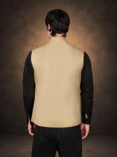 Image of Vastraa Fusion Bandi Modi Koti, Nehru Jacket for Men, Cotton Waistcoat for All Occasion: Diwali, Wedding, Ethnic, Office Party, Formal & casual Look