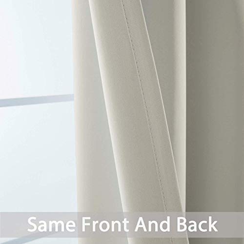 Yakamok Blackout Curtains for Bedroom,Room Darkening Thermal Insulated Grommet Top Drapes for Living Room,Light Beige,52x108 Inch, 2 Panels