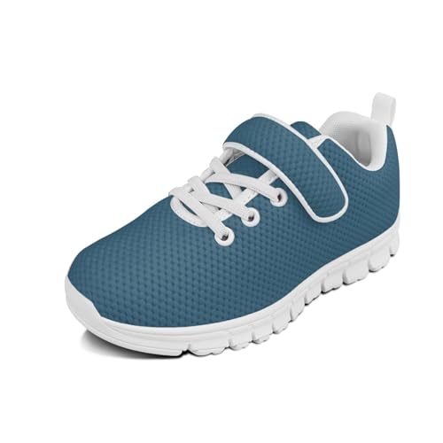 MARSVOVO Running Athletic Shoes for Kids Solid Color Hook and Loop Shoes Daily Wear Casual Sneakers