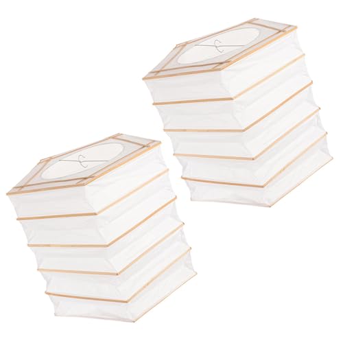 GETAJGHSD 2個折りたたみ式 和風折紙ランプシェード 新的な収納可能な折畳み構造 屋内外対応の軽量紙製灯籠ホワイト