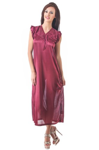 Image of Fasense Women's Satin Maxi Casual Regular Nightgown