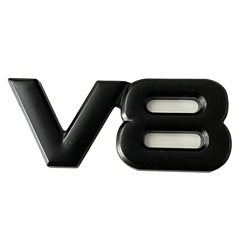 Image of 2pcs Metal Chrome V8 Vntage Car Trunk Tailgate Rear Emblem Badge Decal Stickers (Black)