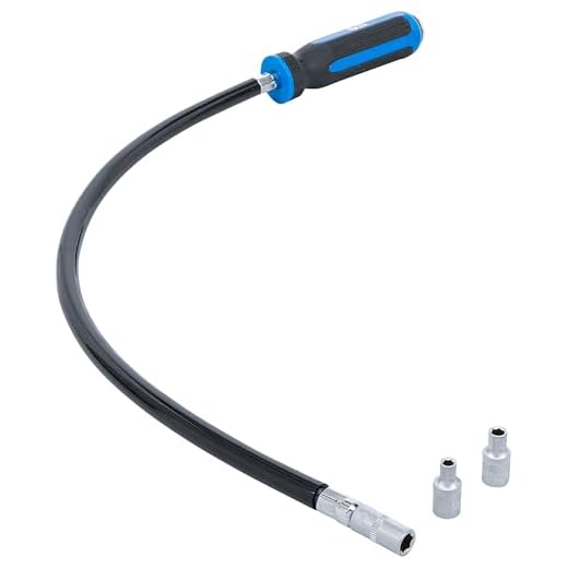 Silverline 380111 Steckschlüssel mit flexibler Welle 7-mm-Sechskant 5 BGS 7824 | Schlauchklemmen-Schraubendreher-Set | 6,3 mm (1/4") | 500 mm