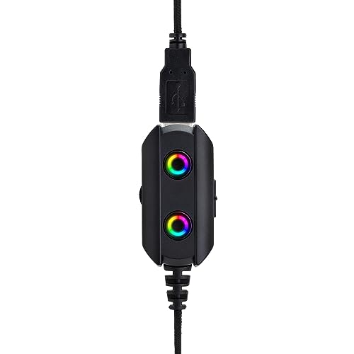 Image of Egghead Skylab Gaming and Multimedia Headset with Noise-Reducing Headphones and LED Lights, Ergonomic Noise Cancelling Gaming Headset with Mic, Black