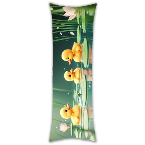 Funda Almohada Larga 40x150cm 1 Pcs Lindo Pato Cubiertas de Almohadas largas, acogedoras Fundas de Almohadas, Decorativa de Cojines de sofá, Funda Almohada de Terciopelo, Cojin Embarazo g-530