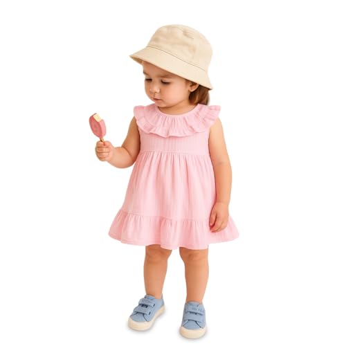 Image of Kidbea Baby Girls Cotton Dress for Kids | Soft, Breathable & Comfortable Western Frock | Trendy Casual, Party & Festive Outfit for Girls