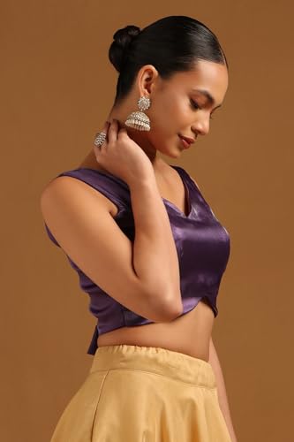 Image of Soch Womens V-Neck Tissue Princess Line Padded Sleeveless Blouse