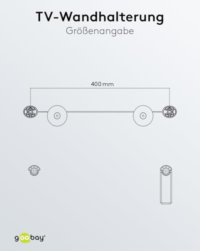 Goobay 63490 TV Wandhalterung Fernseher Halterung 37 - 70 Zoll (94 - 178 cm) Kabelsystem universelle Fernsehhalterung TV VESA Wandhalterung TV 50 kg – Bild 4