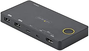 StarTech Switch KVM Ibrido USB-C e HDMI 2 Porte 4K 60Hz Alimentazione USB | Commutazione Rapida, Plug and Play, Controllo di 2 Computer con Tastiera Mouse e Monitor