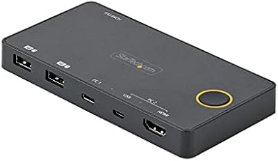StarTech Switch KVM Ibrido USB-C e HDMI 2 Porte 4K 60Hz Alimentazione USB | Commutazione Rapida, Plug and Play, Controllo di 2 Computer con Tastiera Mouse e Monitor