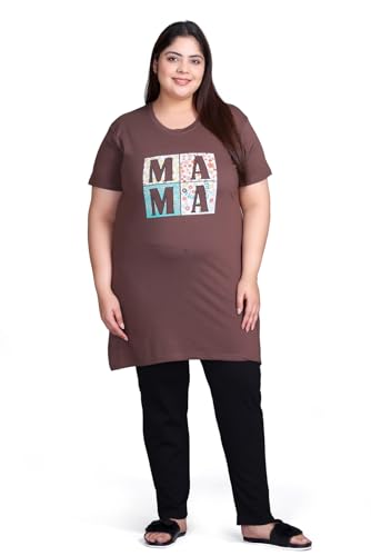 Image of In Love Women's Plus Size Graphic Printed Cotton Night Suit Set Short Sleeve