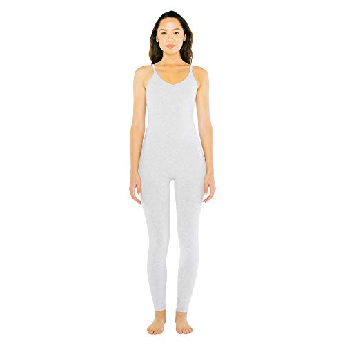 American Apparel Women's Cotton Spandex Sleeveless Unitard, Heather Grey, Medium