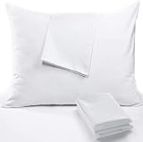 Queen 4 Pack Pillow Protectors Anti Allergy 3-4 Micro Pore Size Queen 20x30 Inches Premium Cotton Bl