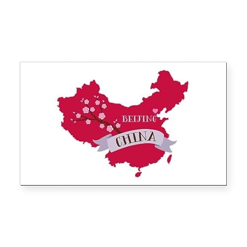 CafePress China Country Map Plum Blossom Flower Beijing CAPI Rectangle Car Bumper Magnet