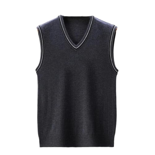 Men Sleeveless Sweater Vest V Neck Business Casual Fall Pullover Knit Waistcoat Layering