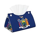 Ouverture facile : support de boîte à mouchoirs imprimé drapeau de l'État de New York pour salle de bain avec un design d'ouverture qui est ouvert et fermé par deux boutons-pression, permettant un accès pratique aux mouchoirs.