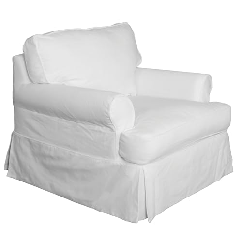 Sillón plegable blanco de algodón y madera miniatura 1