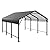 JAMFLY 12X15 FT Carport, Heavy Duty Carport Canopy with Galvanized Steel Roof and Frame, Metal Carport Upgraded Extra Large Garage for Pickup, Boat, Car and Tractors
