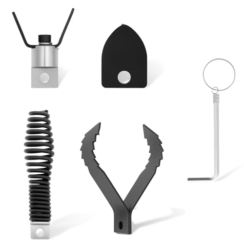 4Pcs Drain Cleaner Combination Cutter Head Set Manganese Steel Drain Snake Drill Attachment with Wrench(black)