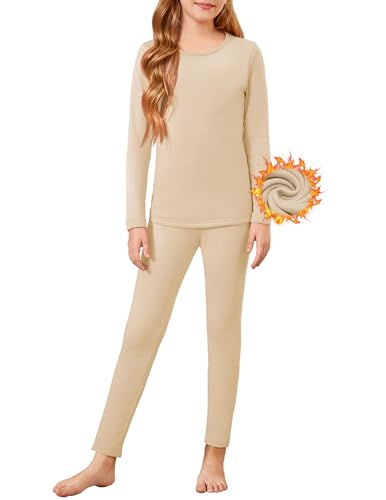 Arshiner Girls Thermal Underwear Set Long Johns Cold Weather Kids Base Layer Top Bottom