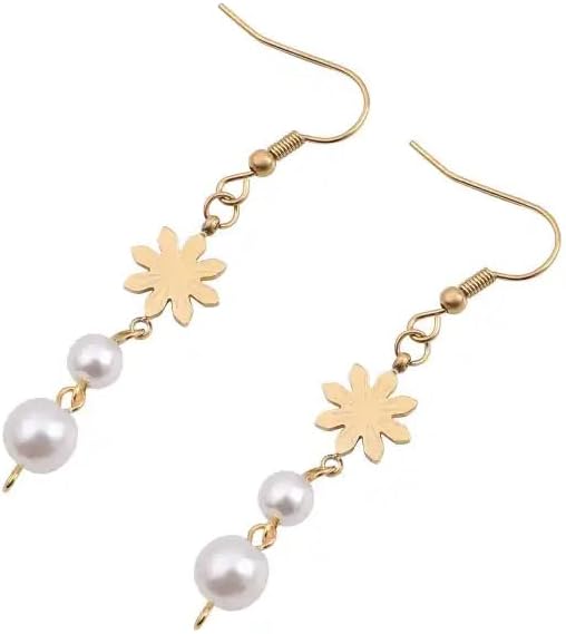 Dainty Pearl and Sun Filipina Dangle Earrings, Philippine Araw Inspired