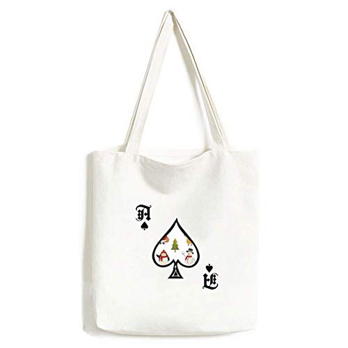 Sac lavable bonhomme de neige Noël sac à main artisanat motif poker as de pique