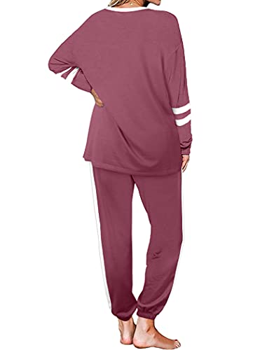 Image of Aloodor Sweatsuit for Women 2 Piece Outfits for Womens Crewneck Sweatshirts Pullover