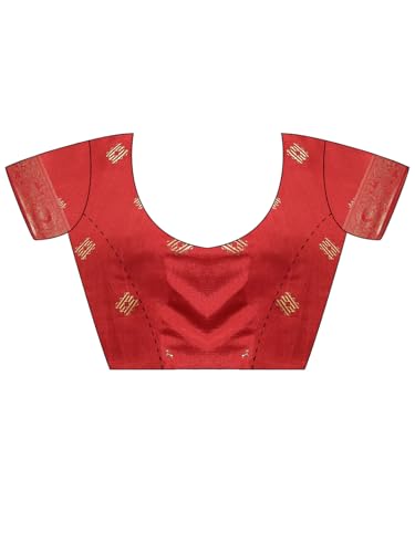 Image of AKHILAM Women's Kanjivaram Pure Soft Silk Saree With Unstitched Blouse Piece