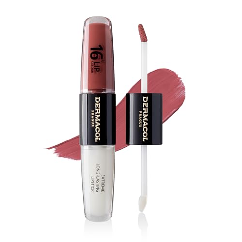 Dermacol 16-Hour Lip Color, Two-Phase Kissproof Lip Stain & Gloss, No.33