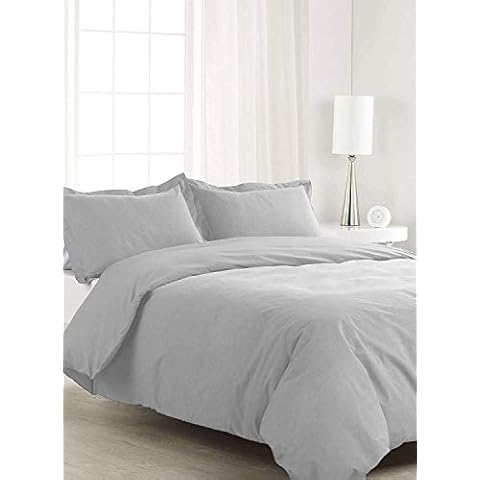 Dream'z Bedding Hotel Luxury 3pc Duvet Cover Set-600 Thread Count Egyptian Quality Ultra Silky Soft Cover- Full/Queen (90'' x 90'') Silver Grey Stripe Cover