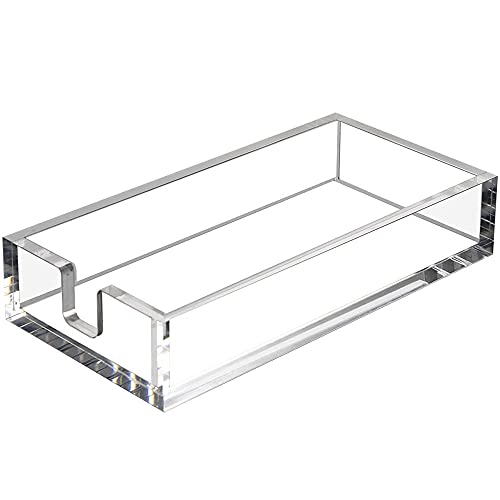 HIIMIEI Acrylic Napkin Holder for Bathroom Acrylic Guest Towel Holder Bathroom Napkins Guest Disposable Holder Hand Towel Tray for Kitchen Parties Weddings Party Hotel RestaurantClear